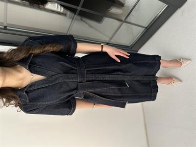 Kemerli Denim Elbise