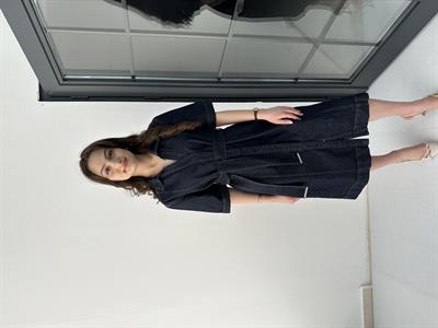 Kemerli Denim Elbise