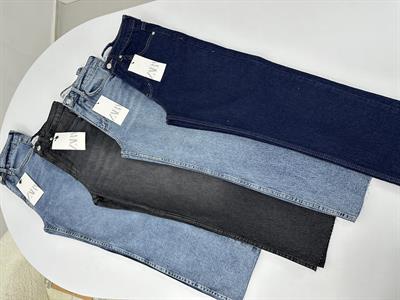 Kesik Paça Boyfit Koyu Mavi  Jean 