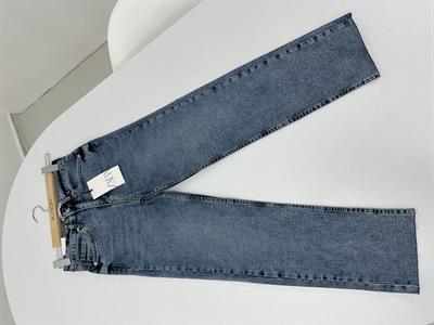 Kesik Paça Boyfit Koyu Mavi  Jean 