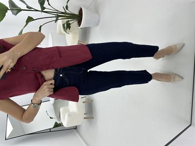 Kesik Paça Boyfit Lacivert Jean 