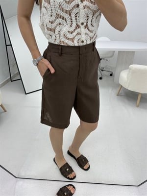 Keten Kahverengi Şort
