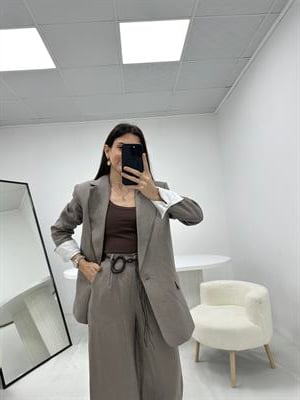 Keten Vizon Blazer Ceket 