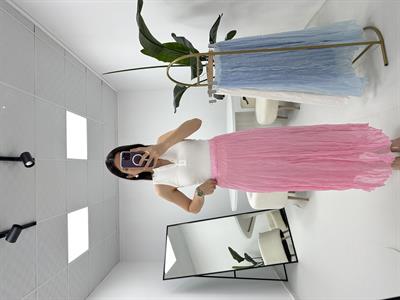 Kırışık Etek Pembe