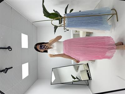 Kırışık Etek Pembe