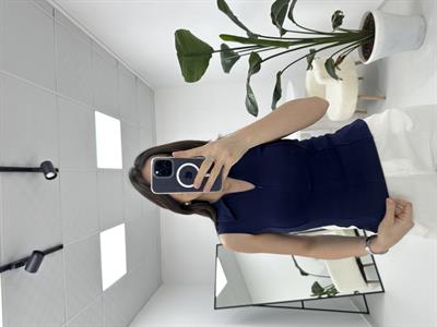 Kolsuz Fermuarlı Lacivert Bluz