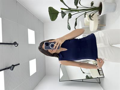 Kolsuz Fermuarlı Lacivert Bluz
