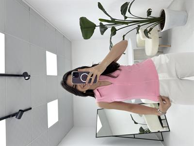 Kolsuz Fermuarlı Pembe Bluz