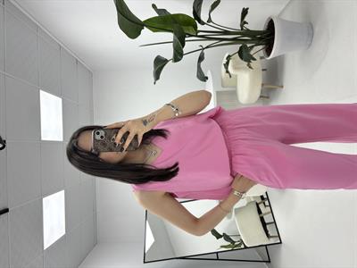 Kolsuz Tensel Kumaş Pembe Takım
