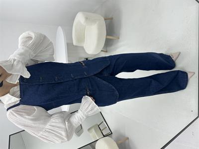 Kot Denim Mavi Yelek Pantolon Takım 
