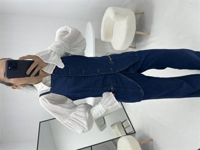 Kot Denim Mavi Yelek Pantolon Takım 