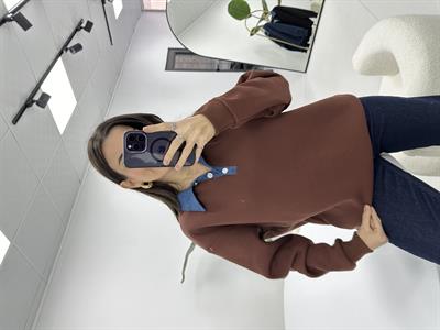 Kot Yaka Detaylı Sweat