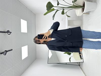 Lacivert Çizgili Blazer Ceket 