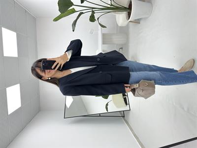Lacivert Çizgili Blazer Ceket 