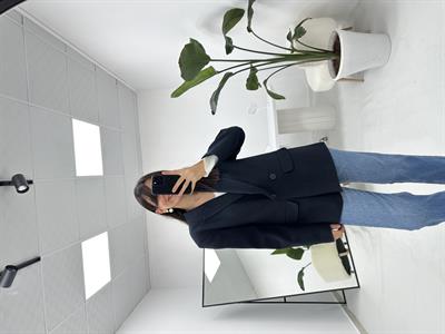 Lacivert Çizgili Blazer Ceket 