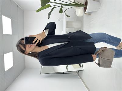 Lacivert Çizgili Blazer Ceket 