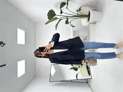 Lacivert Çizgili Blazer Ceket 