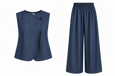 Lacivert Yelek Pantolon Denim Takım