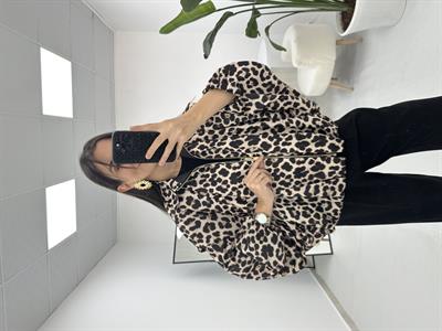Leopar Desenli Bomber Ceket 