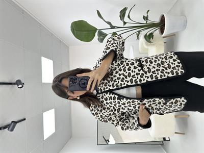 Leopar Desenli Bomber Ceket 