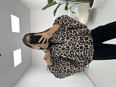 Leopar Desenli Bomber Ceket 