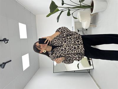 Leopar Desenli Bomber Ceket 