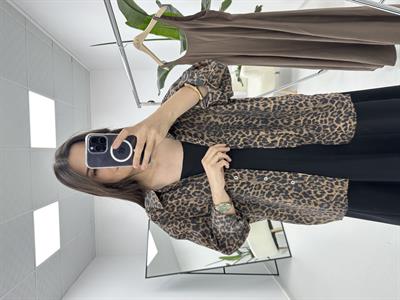Leopar Desenli Gömlek