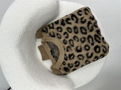 Leopar Desenli Şardonlu Camel Kazak