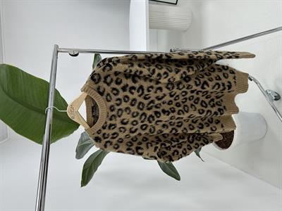 Leopar Desenli Şardonlu Camel Kazak