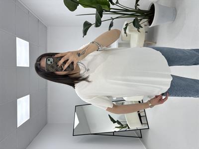Modal Kumaş Beyaz T-shirt 