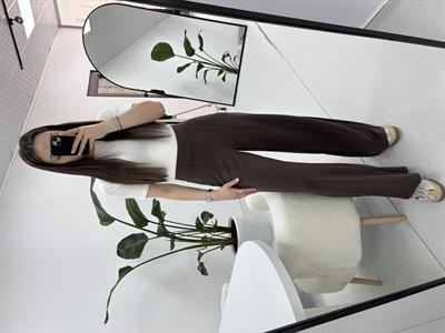 Modal Kumaş Kahverengi   Palazzo Model  Eşofman Altı 
