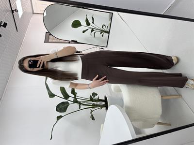 Modal Kumaş Kahverengi   Palazzo Model  Eşofman Altı 