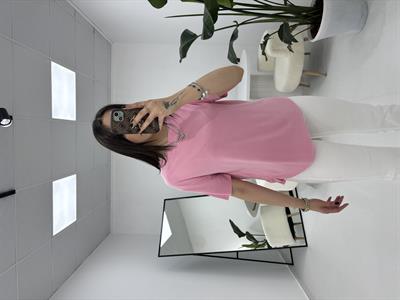 Modal Kumaş Pembe T-shirt 