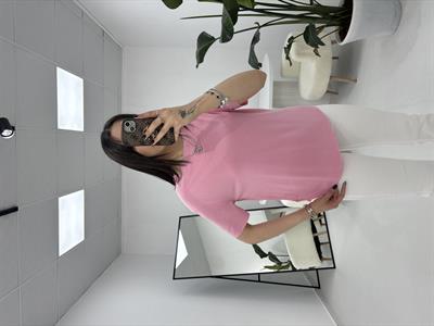 Modal Kumaş Pembe T-shirt 