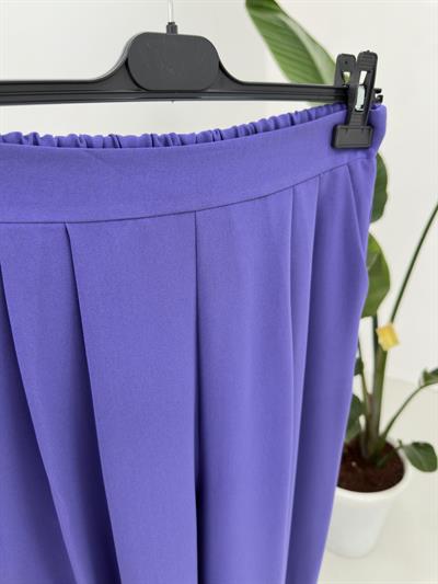 Mor Beli Lastikli Pilili Pantolon