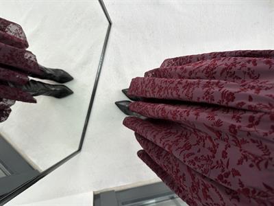 Nakış Detaylı Bordo  Etek 