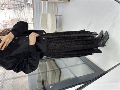 Nakış Detaylı Siyah Etek 