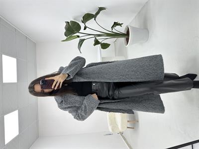 Oversize Antrasit Kürk Kaban