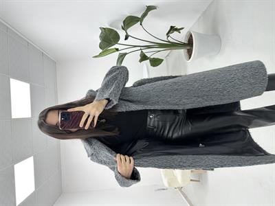 Oversize Antrasit Kürk Kaban