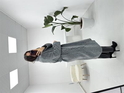 Oversize Antrasit Kürk Kaban