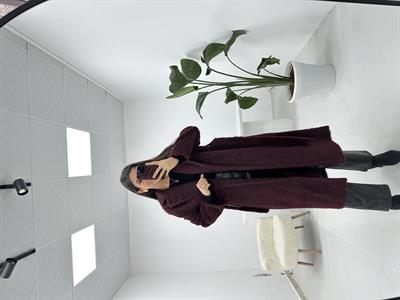 Oversize Bordo Kürk Kaban