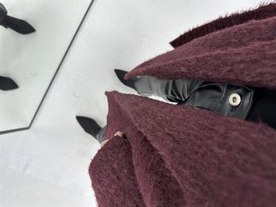 Oversize Bordo Kürk Kaban