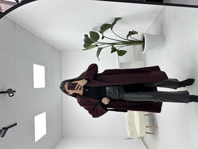 Oversize Bordo Kürk Kaban