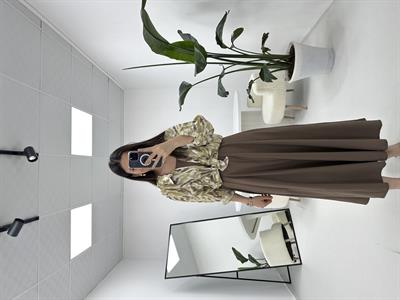 Oversize Yeşil Kahve Gömlek