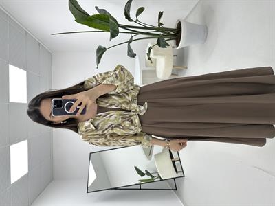 Oversize Yeşil Kahve Gömlek