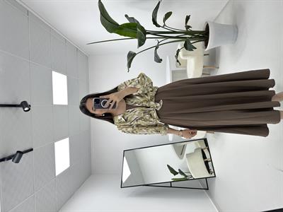Oversize Yeşil Kahve Gömlek