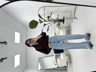 Paça Detaylı Palazzo Buz Mavisi Jean 