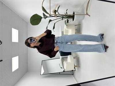 Paça Detaylı Palazzo Buz Mavisi Jean 