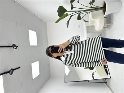 Polo Yaka Çizgili Yeşil Beyaz ÇizgiliSweatshirt 