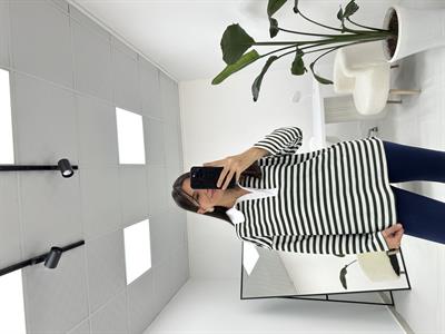 Polo Yaka Çizgili Yeşil Beyaz ÇizgiliSweatshirt 
